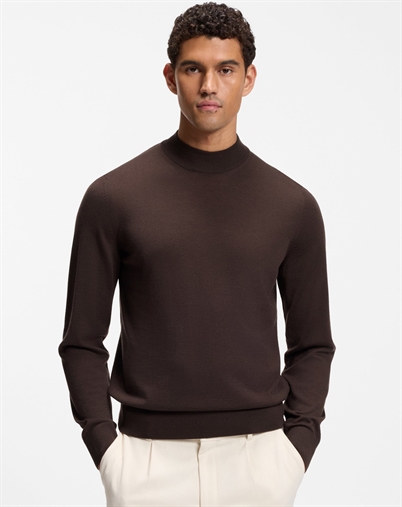 Hugo Boss - Mock Neck Sweater - Dark Brown 